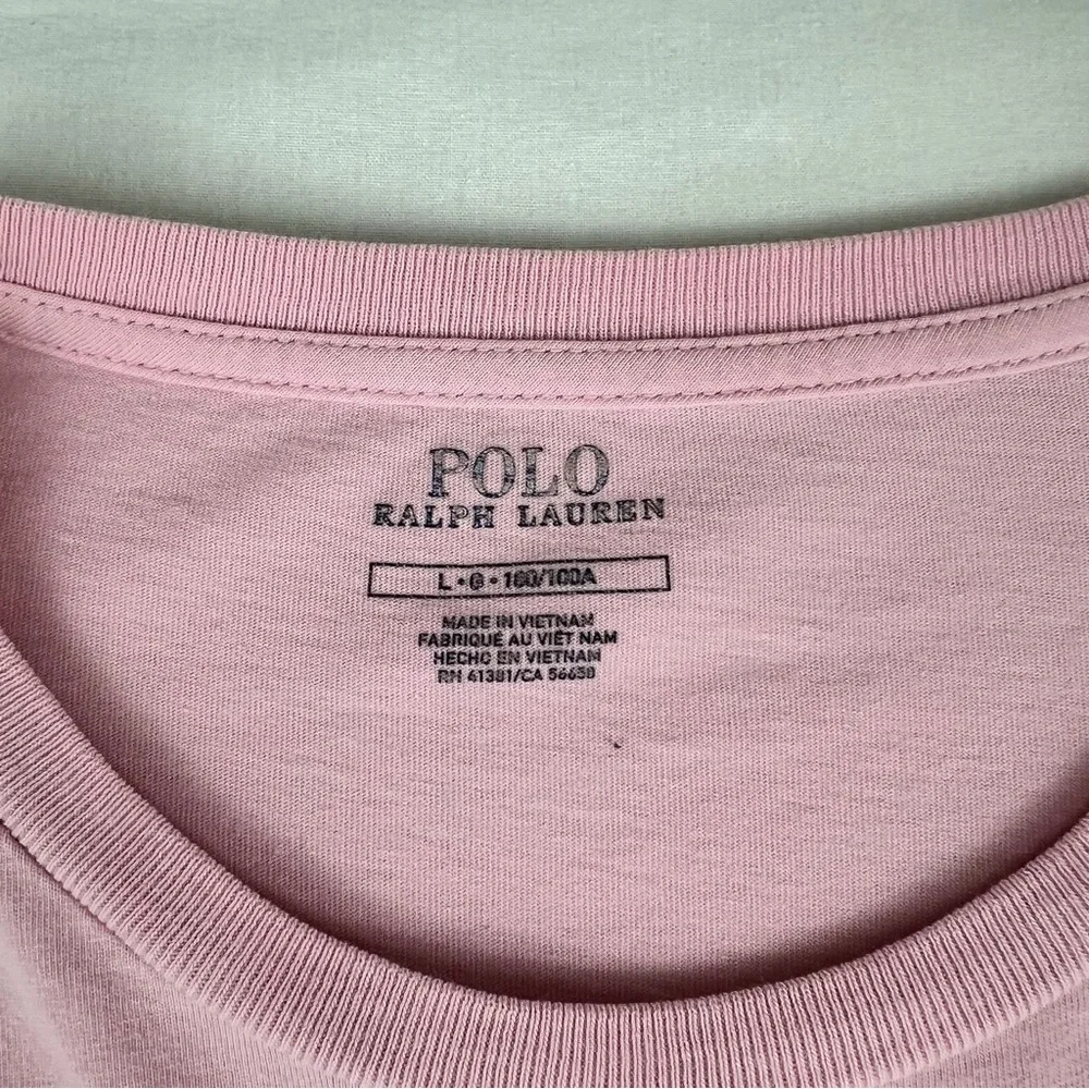 Polo Ralph Lauren Men's Pink Short Sleeve Crew Neck T-shirt, Size L‎